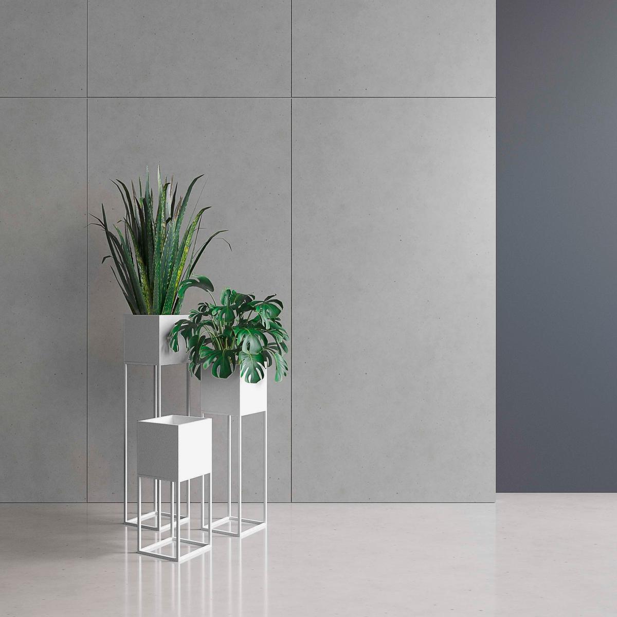 Blumenständer Metall Silber Bxhxt: 19x67x19 Cm - Silberfarben, Basics, Metall (19/67/19cm)