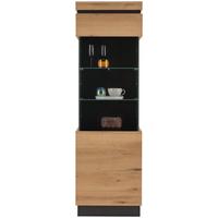 Vitrine Corte Grau /Eiche Dekor B: 60 cm - Eichefarben/Grau, Trend, Glas/Holzwerkstoff (60,1/200,5/40cm)