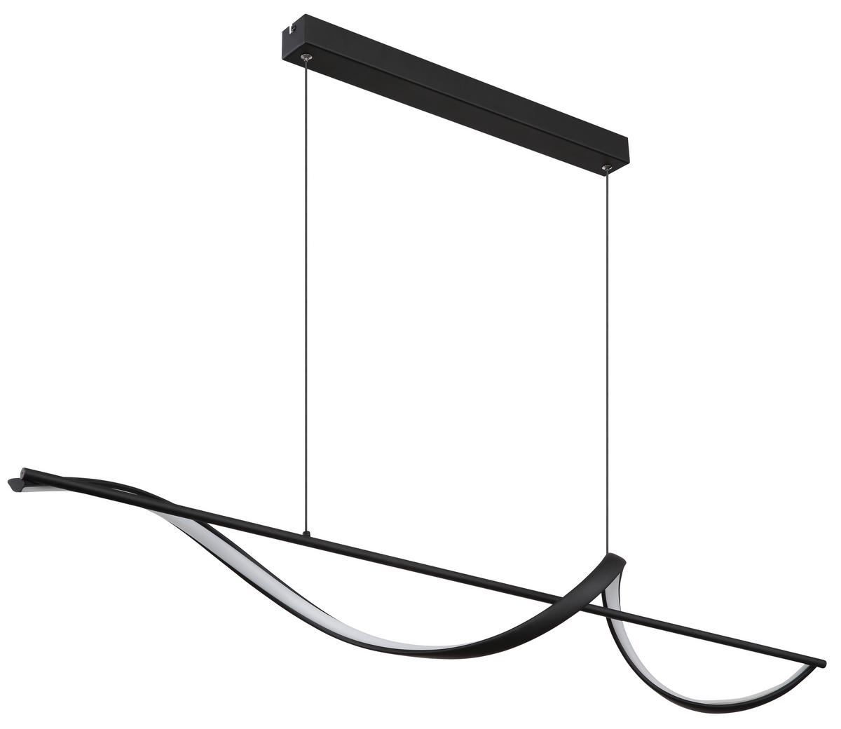 Led Függőlámpa 67207-24 - fekete/opál, Design, műanyag/fém (120/20/150cm) - Globo