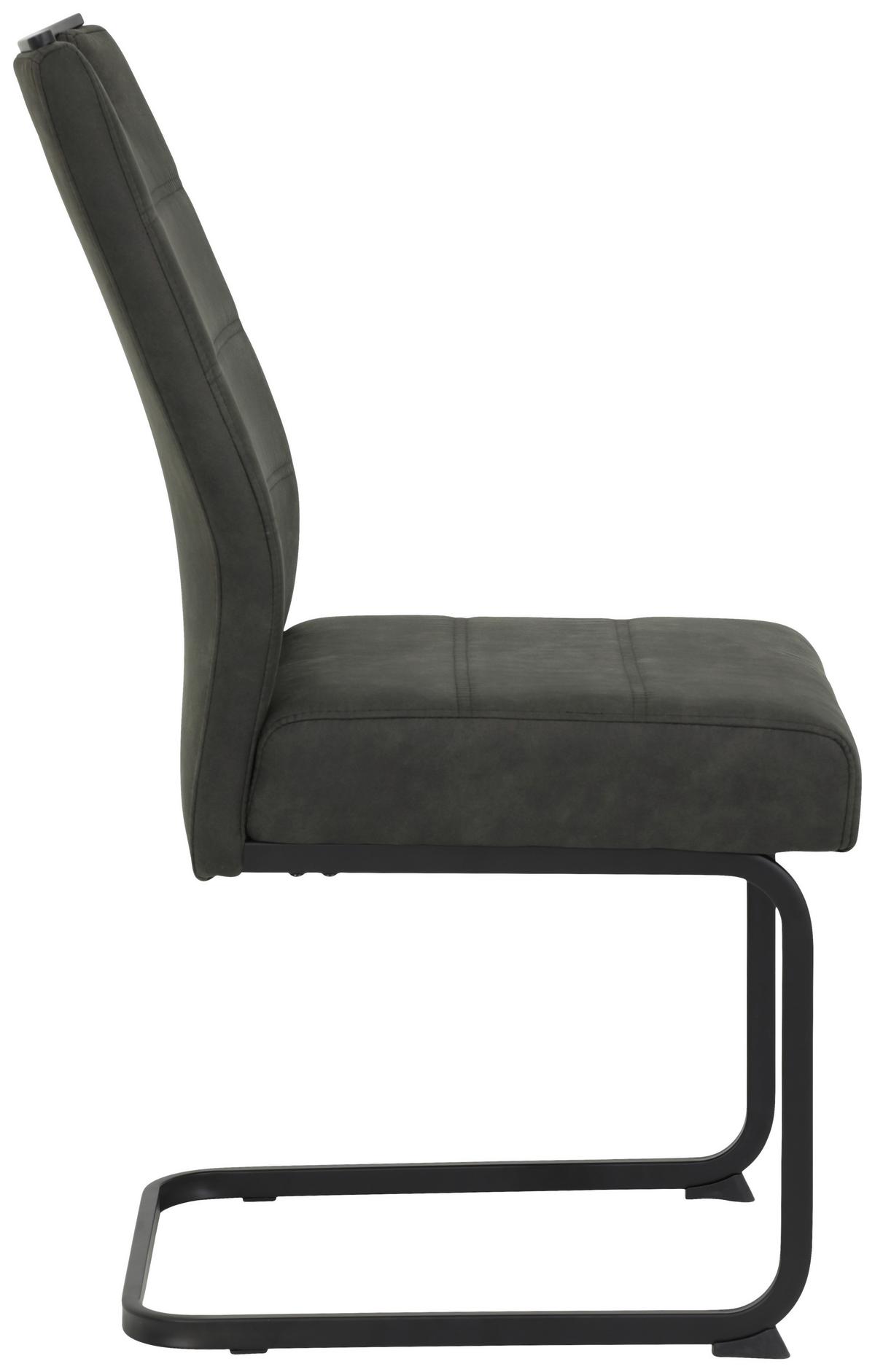 Schwingstuhl-set Kerstin S - Anthrazit/Schwarz, MODERN, Textil/Metall (49/100/61cm) - MID.YOU