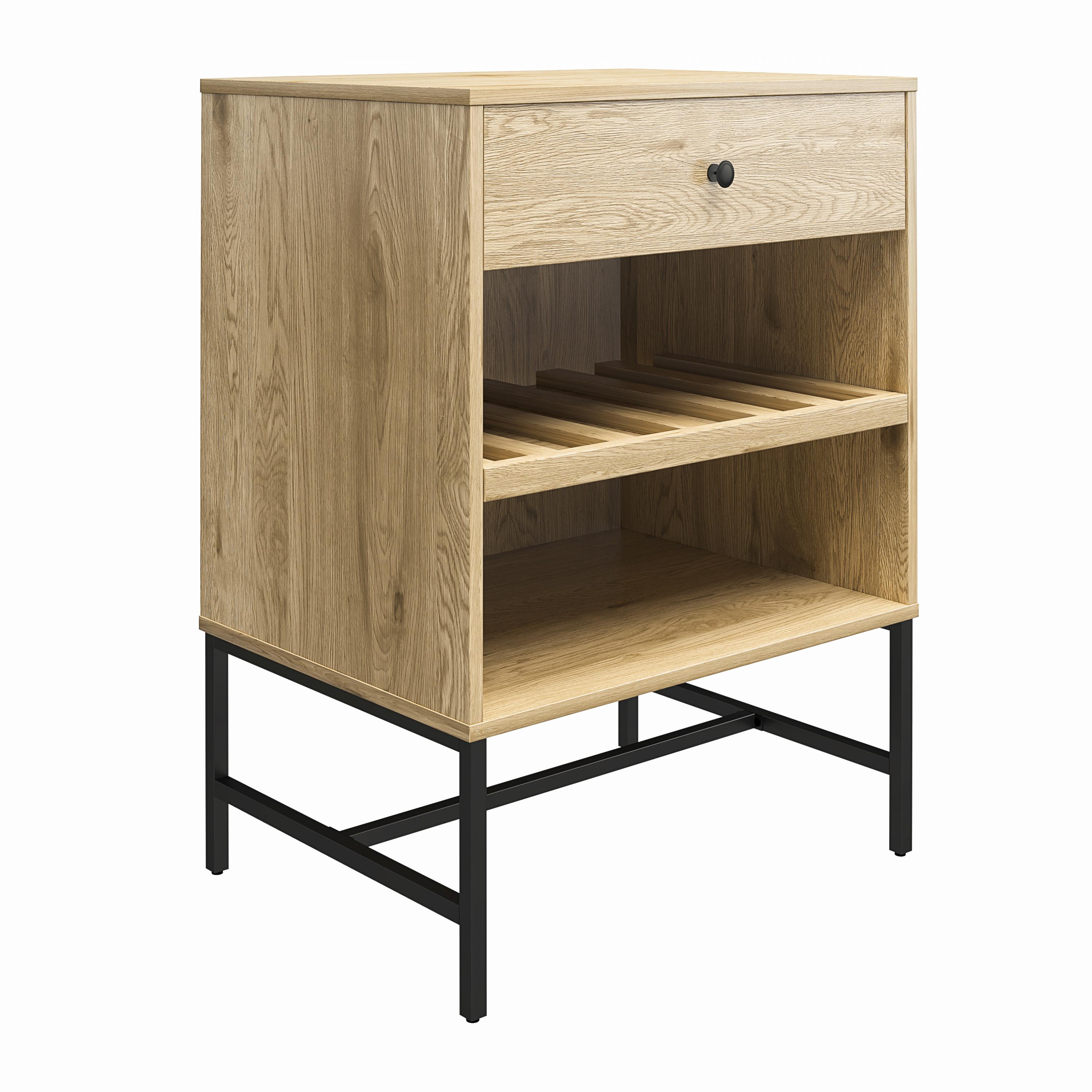 Nachttisch Tamlin Eichefarben B: 59 Cm - Eichefarben/Schwarz, Design, Papier/Holzwerkstoff (59/82/43cm) - MID.YOU