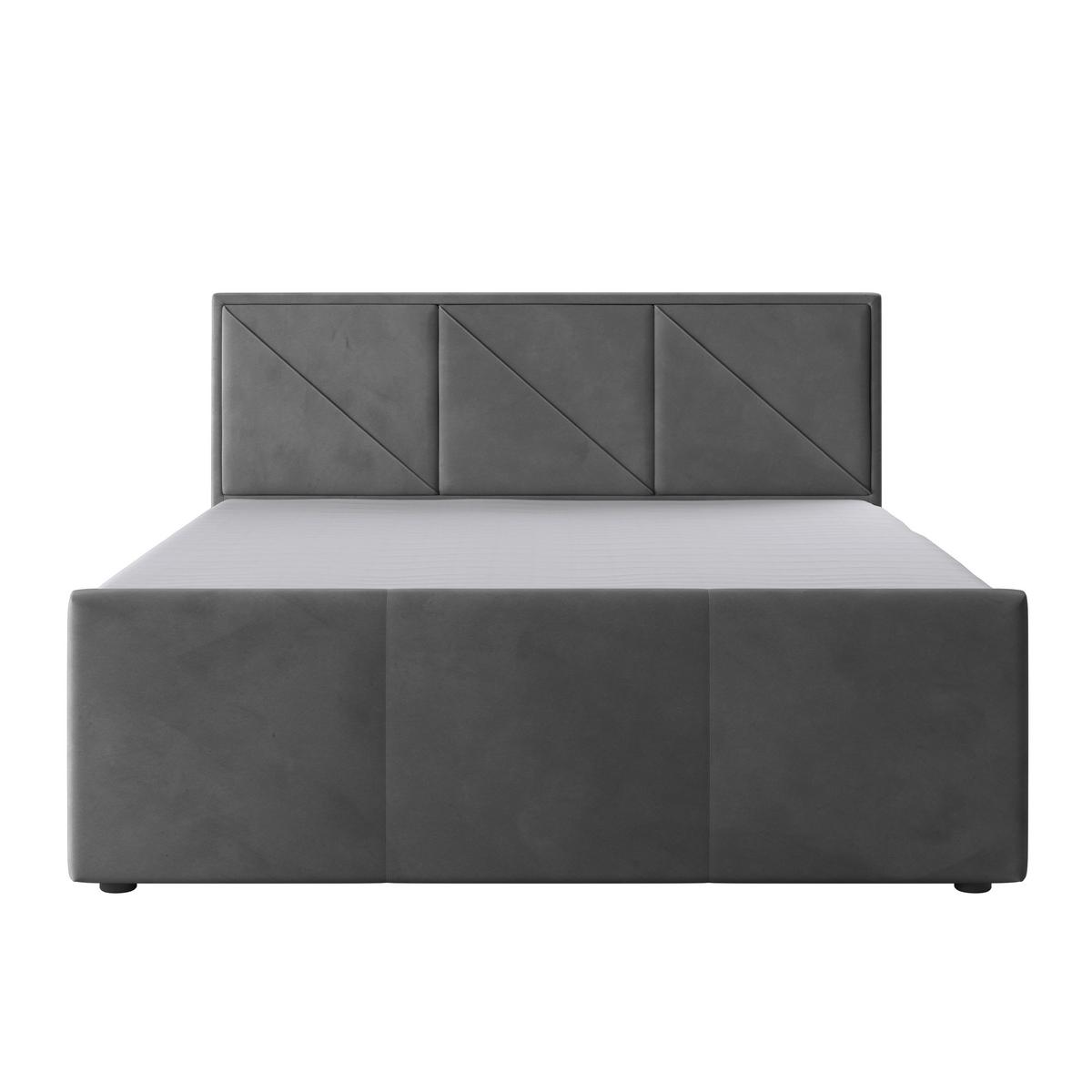 Boxspringbett mit Bettkasten Bologna 180x200 cm Hellgrau - Hellgrau/Schwarz, MODERN, Holzwerkstoff/Kunststoff (180/200cm) - MID.YOU