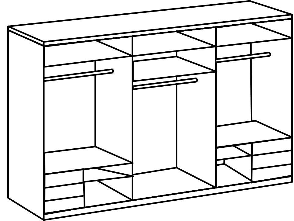 Schwebetürenschrank B: 300 cm Level 36c Grau/Eiche Dekor - Eichefarben/Grau, MODERN, Holzwerkstoff (300/236/65cm) - MID.YOU