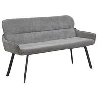 Sitzbank Rico - Dunkelgrau/Schwarz, MODERN, Textil/Metall (140/90/62cm) - MID.YOU