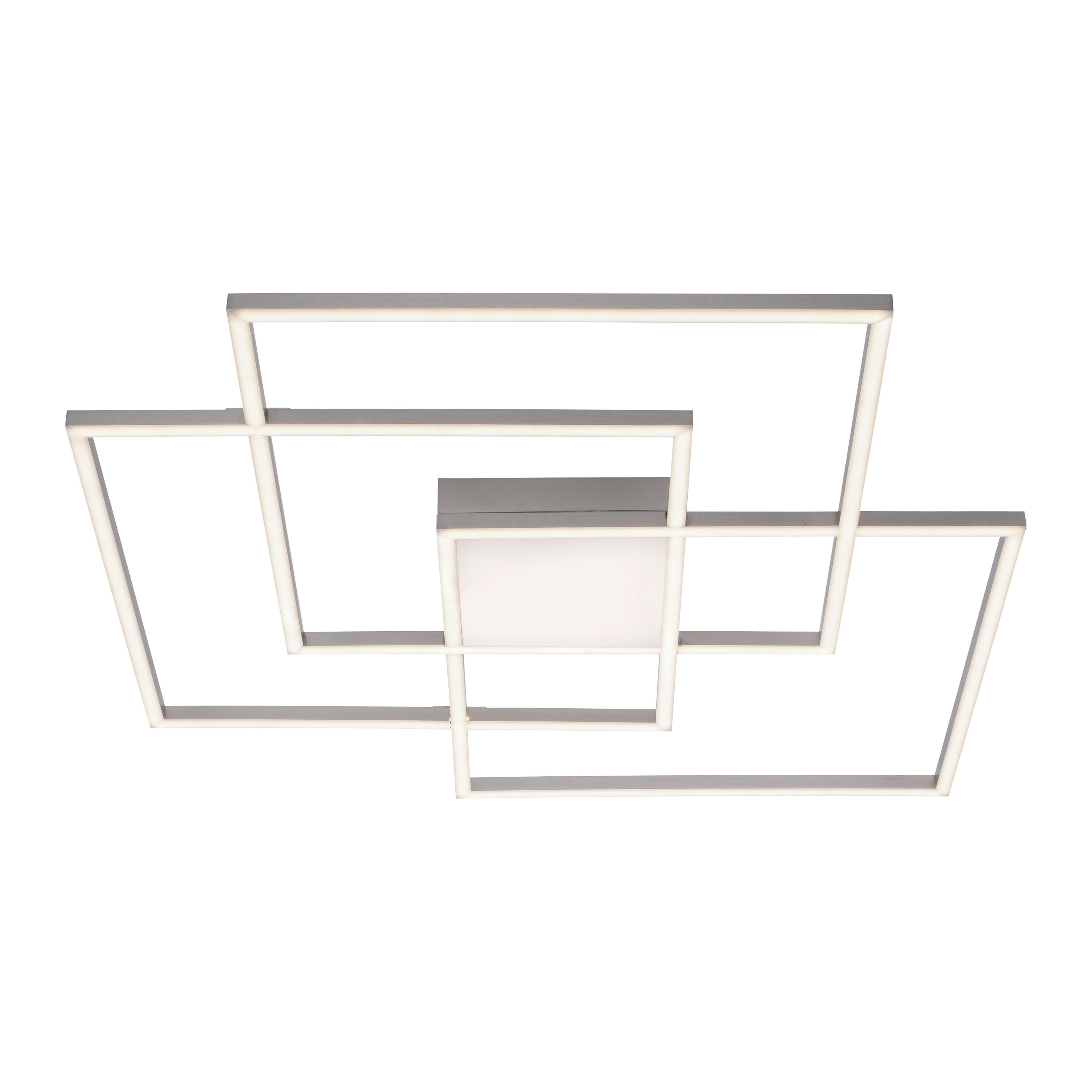 LED-Deckenleuchte Asmin L: 75 cm dimmbar mit Schalter - Silberfarben, Design, Kunststoff/Metall (75/75/6cm)