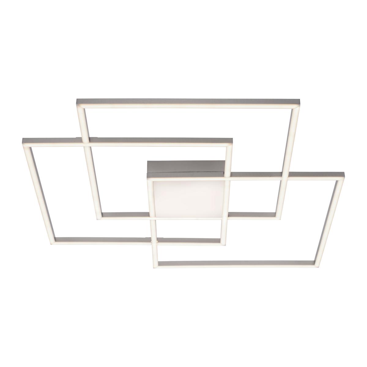 LED-Deckenleuchte Asmin L: 75 cm dimmbar mit Schalter - Silberfarben, Design, Kunststoff/Metall (75/75/6cm)