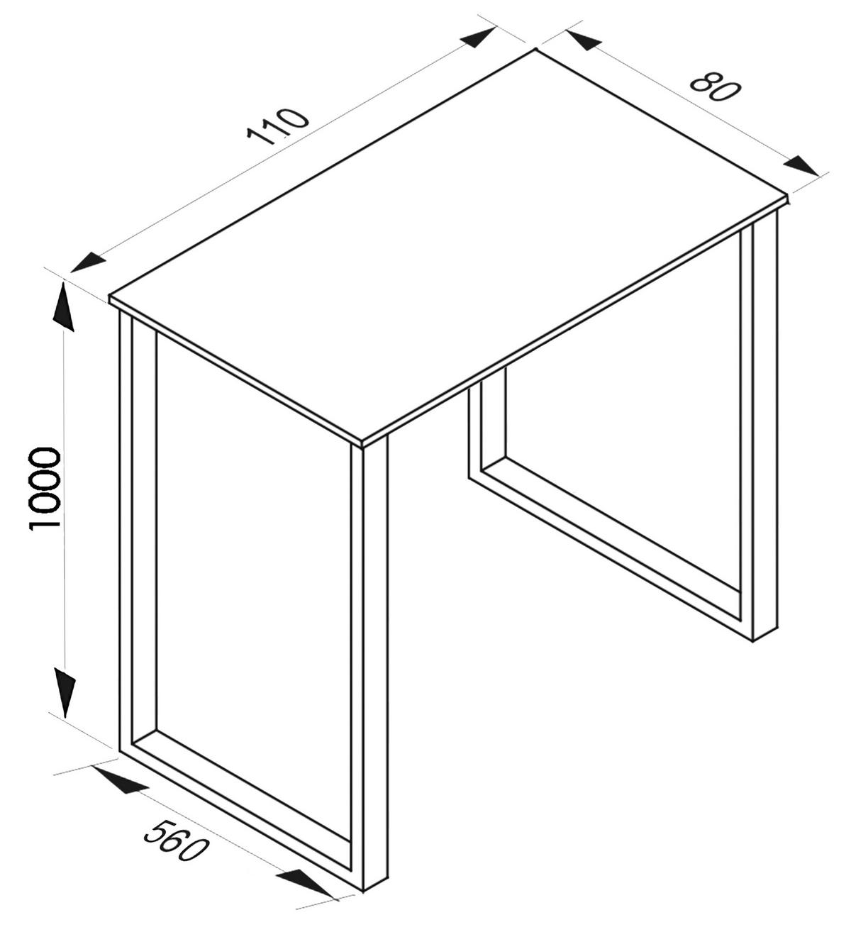 Bartisch Xona Silberfarben/Sonoma Eiche - Silberfarben/Sonoma Eiche, KONVENTIONELL, Holzwerkstoff/Metall (110/80/102cm)