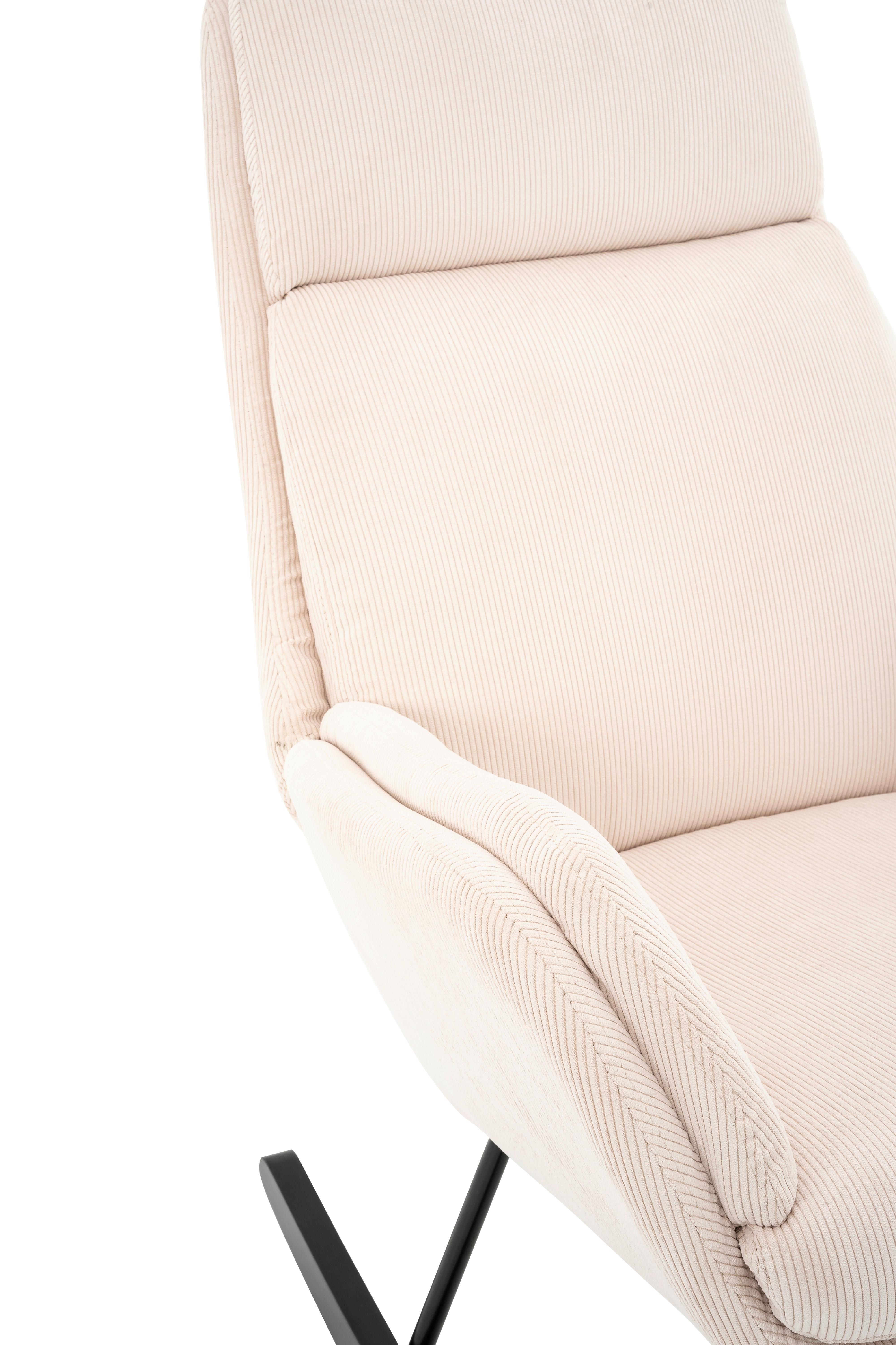 Scaukelsessel Nüv Creme B: 70 Cm - Creme/Schwarz, Design, Holz/Textil (70/105/87cm) - Livetastic