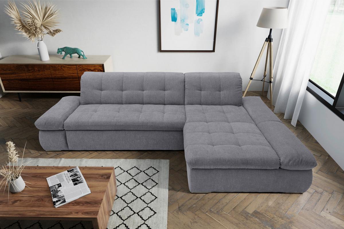 Ecksofa Moric Dunkelgrau Mikrofaser - Chromfarben/Dunkelgrau, KONVENTIONELL, Textil (300/172cm) - MID.YOU