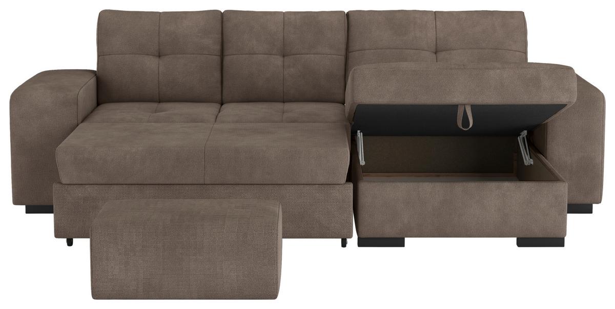 Eckschlafsofa Mattina Taupe S: 268x156 Cm - Taupe/Schwarz, MODERN, Textil (268/156cm) - MID.YOU