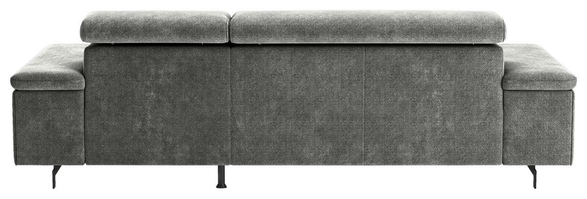Ecksofa Mit Bettkasten Emma Grau 267x165 Cm - Schwarz/Grau, Textil (267/165cm) - MID.YOU