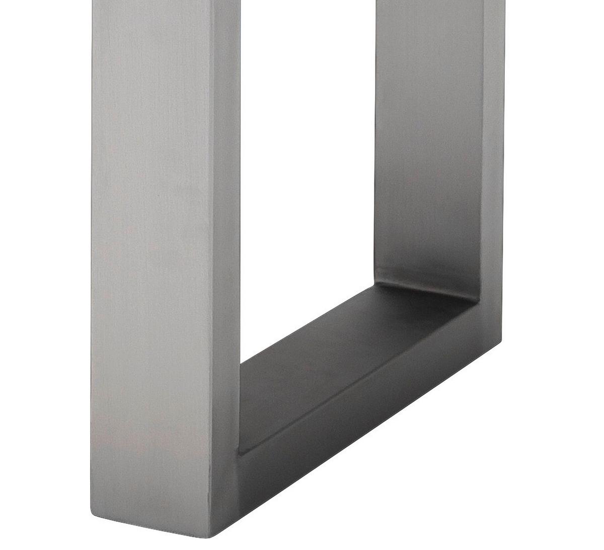 Couchtisch Holz mit Massiver Tischplatte Cartagena, Akazie - Edelstahlfarben/Walnussfarben, MODERN, Holz/Metall (75/45/75cm)