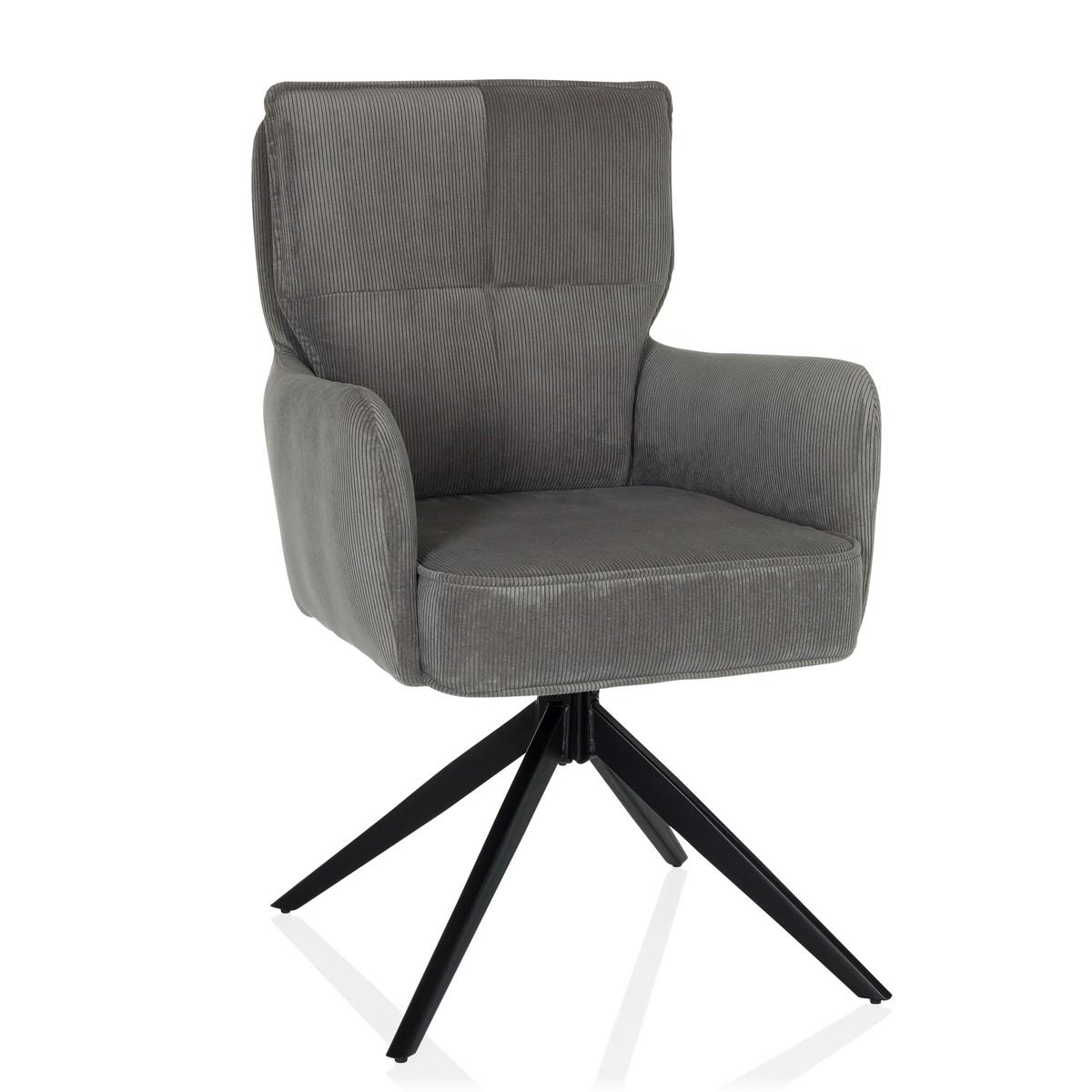 Armlehnstuhl Tarugo Grau B: 58 Cm - Schwarz/Grau, MODERN, Textil/Metall (58/94/60cm) - MID.YOU