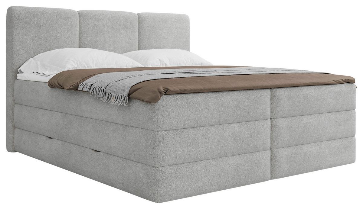 Boxspringbett mit Topper & Bettkasten 180x200 Castel - Schwarz/Grau, MODERN, Holz/Holzwerkstoff (180/200cm) - MID.YOU