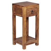 Beistelltisch mit Schublade Mumbai Sheesham Echtholz - Sheeshamfarben, Design, Holz (30/30/68cm) - MID.YOU