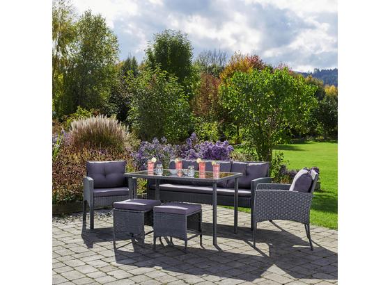 Sedacia Súprava Kerstin Vrátane Vankúšov - čierna/sivá, Moderný, kov/textil (159/76/66cm) - Modern Living Sedacia Súprava Kerstin Vrátane Vankúšov - čierna/sivá, Moderný, kov/textil (159/76/66cm) - Modern Living