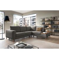 Ecksofa Alika: D. Grau S: 260x204 cm - Dunkelgrau/Eschefarben, MODERN, Textil (260/90cm) - Trendmanufaktur