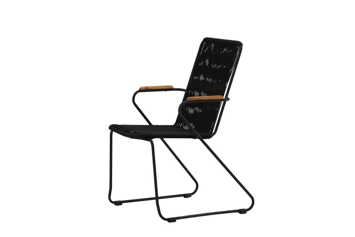 Gartensessel Bois Aluminium - Schwarz, KONVENTIONELL, Metall (55/82/51cm) - Gardenson