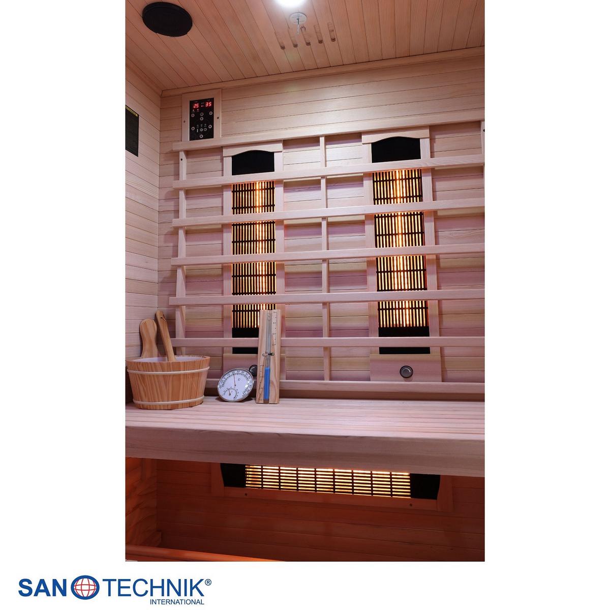 Infrarotkabine 2 Personen LBH: 130x120x200 cm - Naturfarben, Basics, Glas/Holz (130/120/200cm) - Sanotechnik