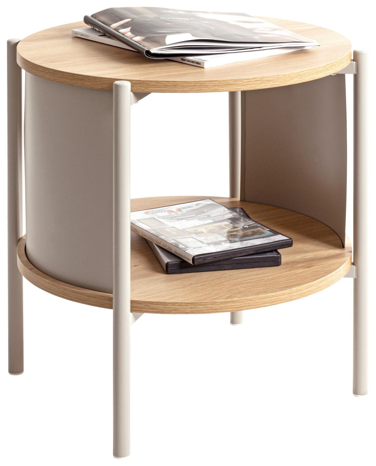Príručný stolík Memphis, š: 40 cm - kašmírová/farba duba, Trend, kov/kompozitné drevo (40/44cm)