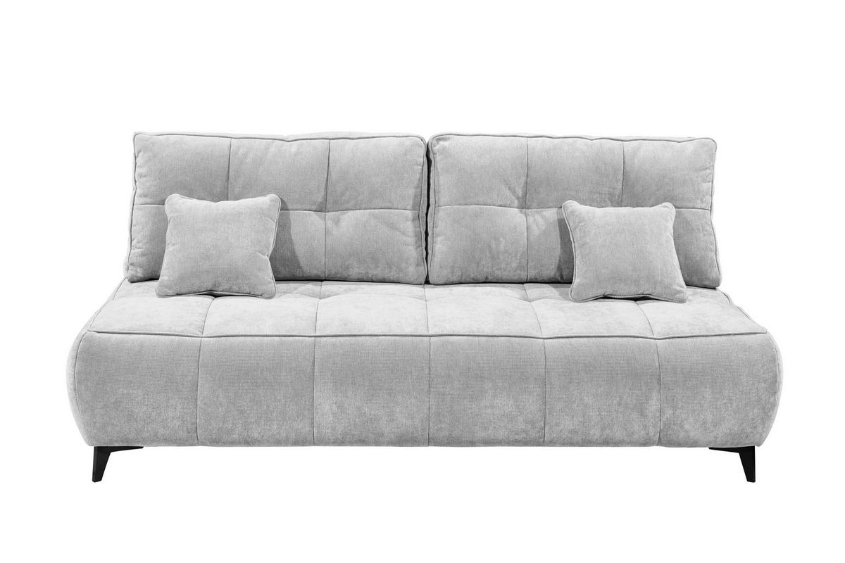 Schlafsofa Elisa Silberfarben, Schlaffunktion - Silberfarben/Schwarz, MODERN, Textil (215/96/106cm) - MID.YOU