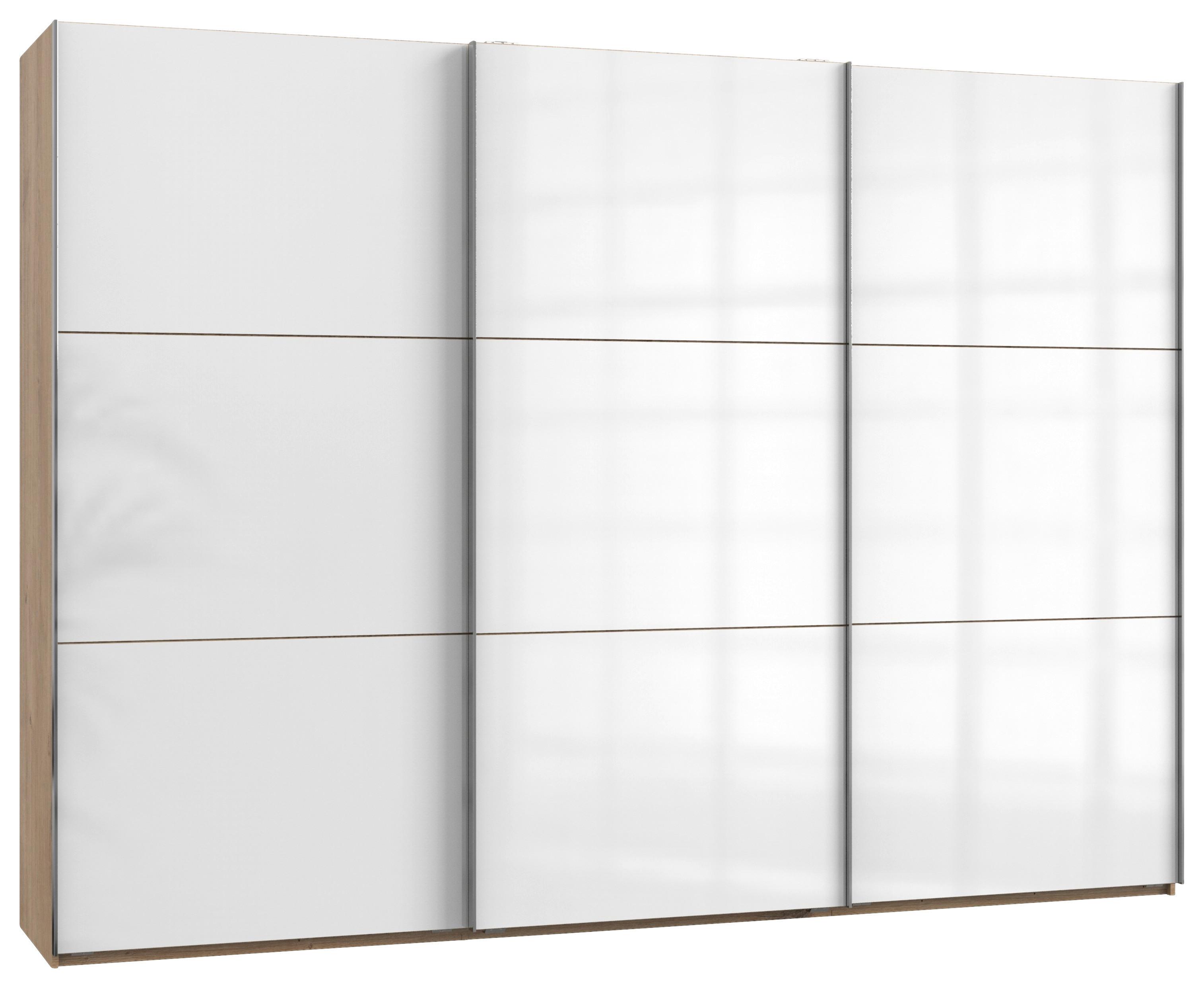 Schwebetürenschrank B: 300 Cm Level Weiß/eichefarben - Eichefarben/Weiß, MODERN, Holzwerkstoff (300/216/65cm) - MID.YOU