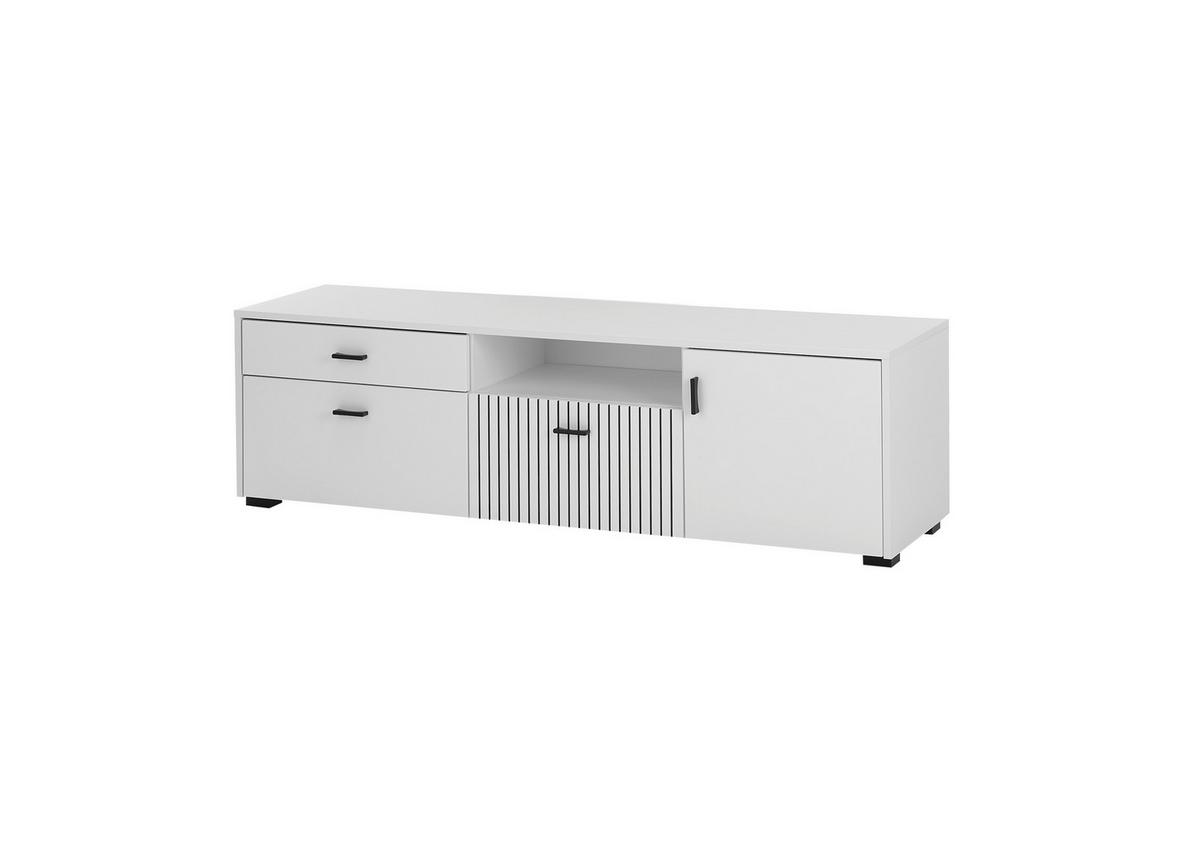 Lowboard Hudson Schwarz/Weiß B: 150 cm - Schwarz/Weiß, Design, Holzwerkstoff (150/44/42cm) - MID.YOU