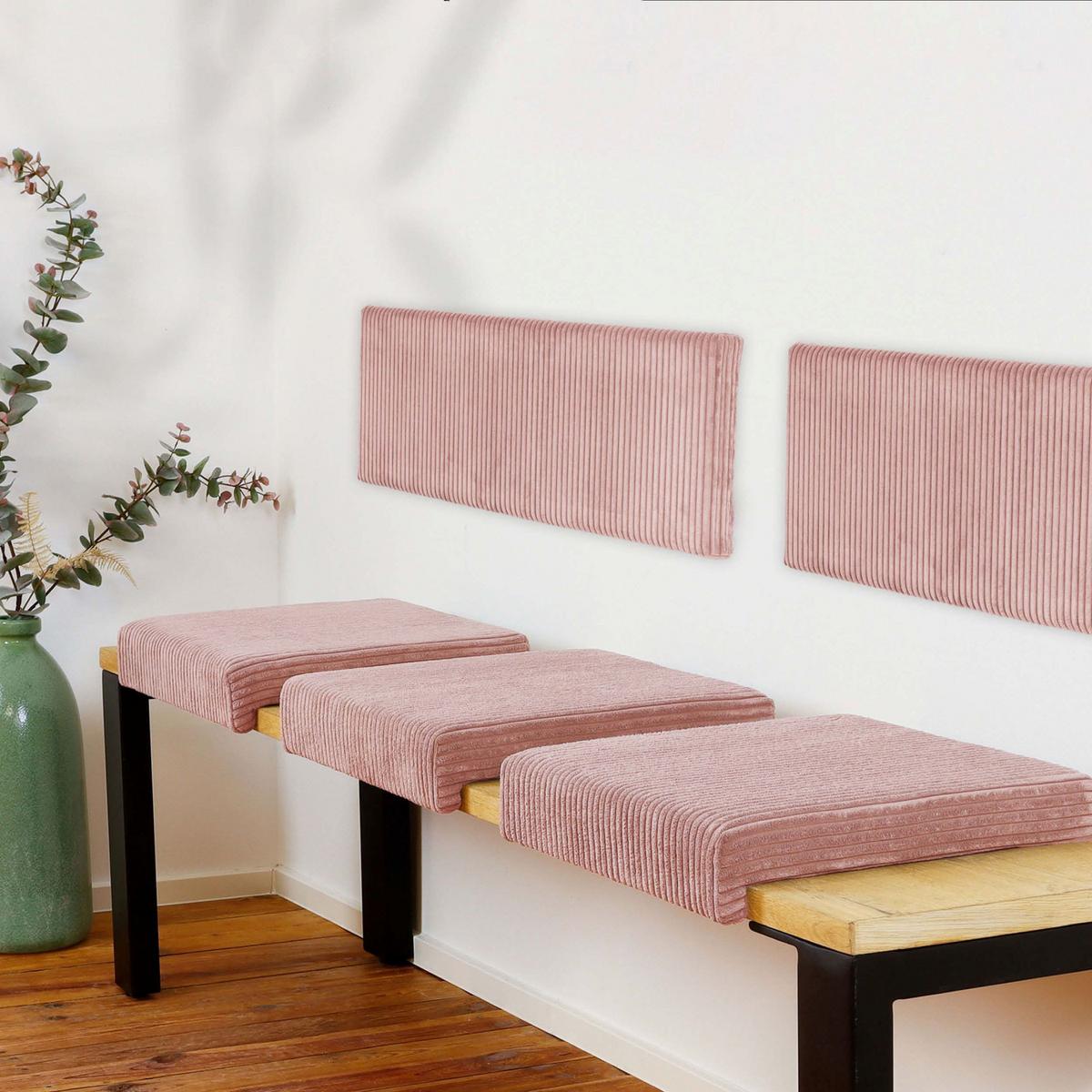 POLSTERPANEEL WANDKISSEN ROSA - Hellrosa, Basics, Kunststoff/Textil (75/30/5cm)