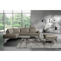 Ecksofa Spring, Grau S: 250x273 cm - Schwarz/Grau, Design, Leder (250/273cm) - Livetastic