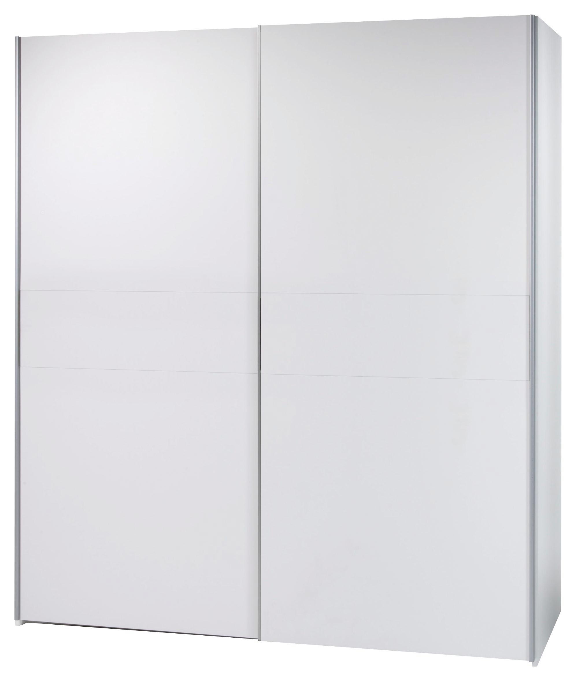 Schwebetürenschrank Starter B: ca. 170 cm - Weiß, Design, Holzwerkstoff (170/195/60cm) - Carryhome