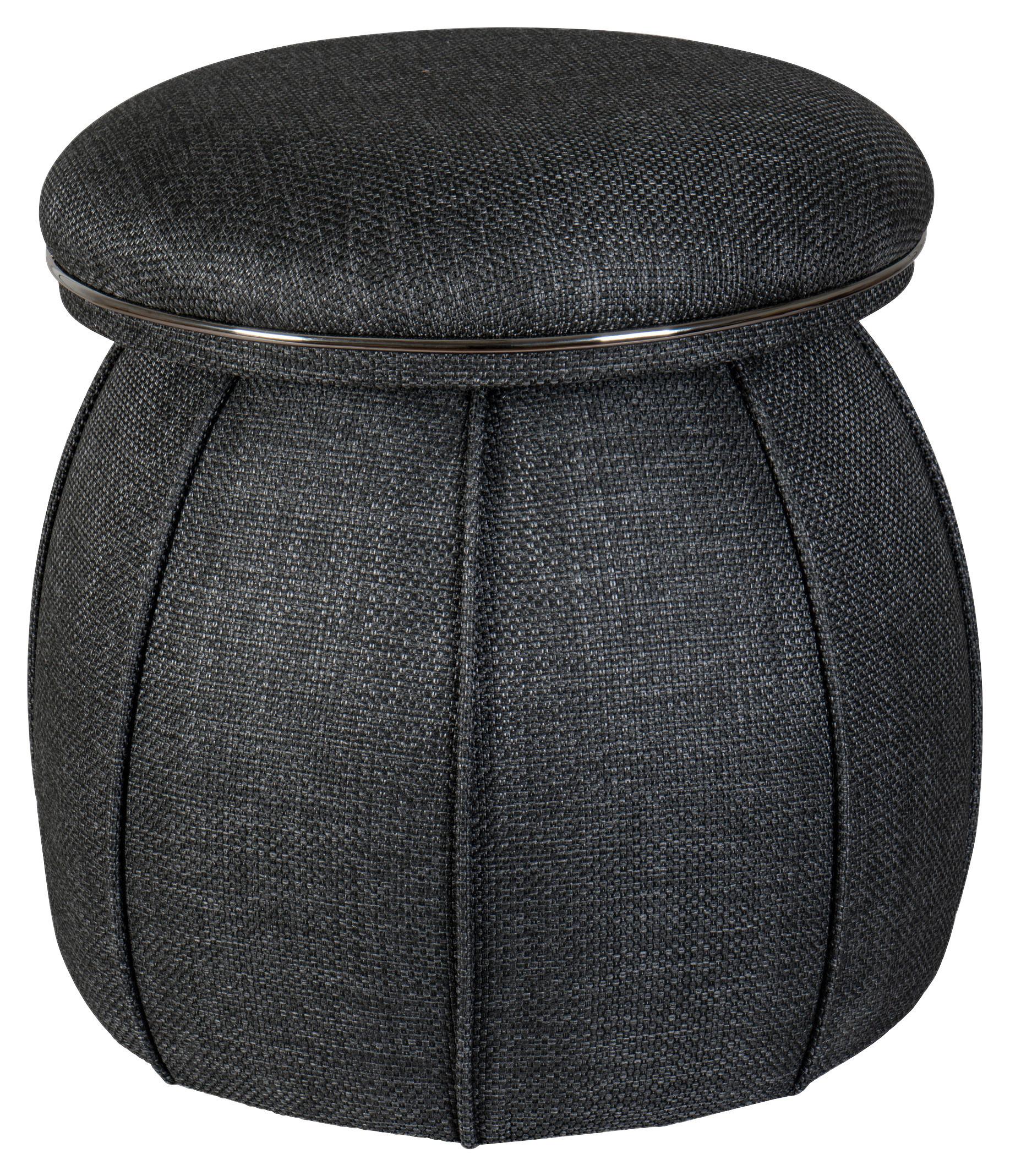Hocker Corin 145 Anthrazit/Graphit  D: 51,5 cm - Anthrazit/Graphitfarben, Design, Textil (51,5cm) - Kayoom