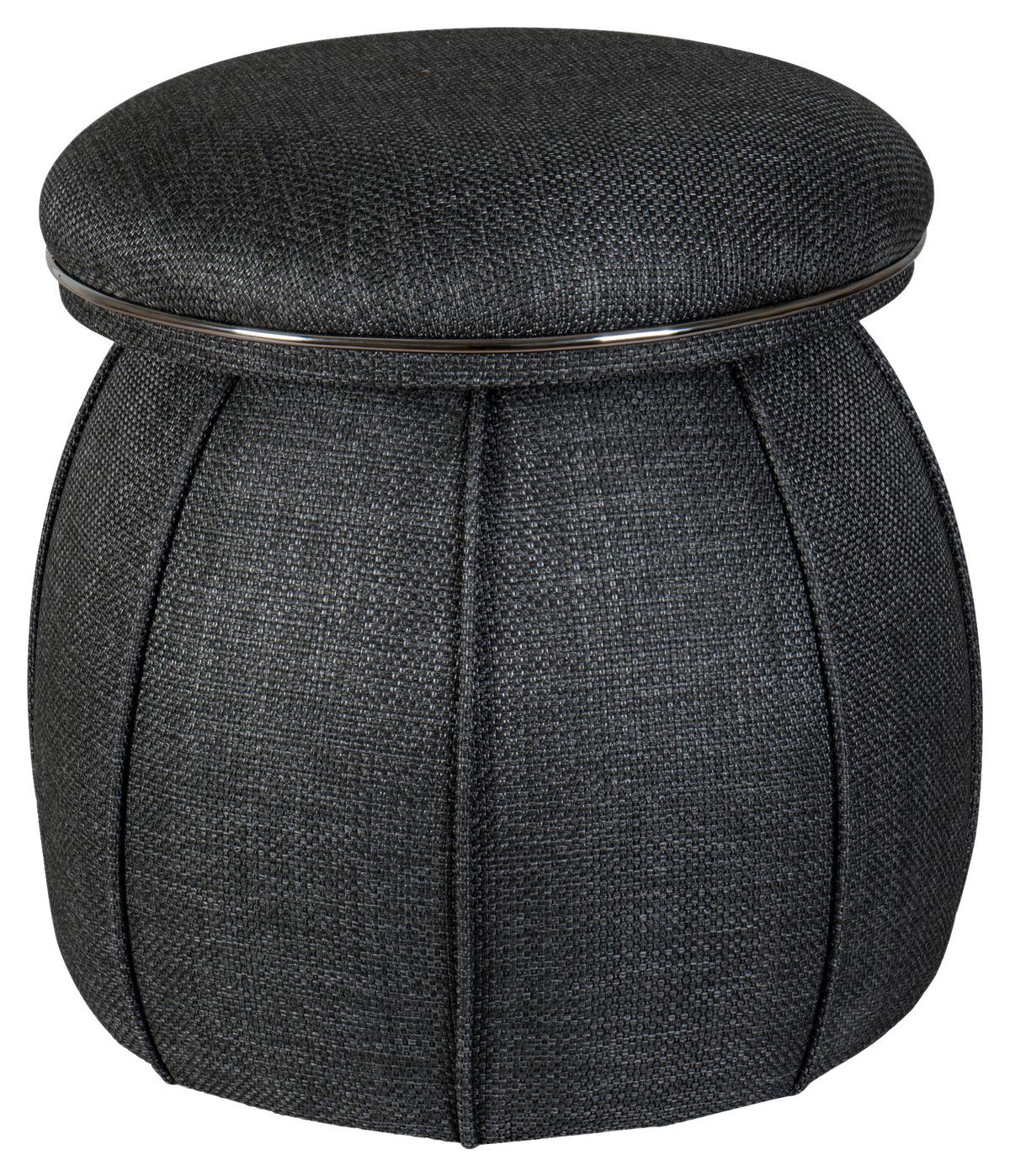 Hocker Corin 145 Anthrazit/Graphit  D: 51,5 cm - Anthrazit/Graphitfarben, Design, Textil (51,5cm) - Kayoom