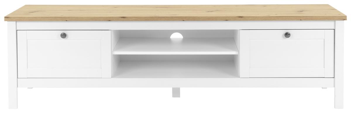Lowboard Bergen 55 B: 160 Cm Weiß/eiche Dekor - Eichefarben, KONVENTIONELL, Holzwerkstoff (160/45cm) - MID.YOU
