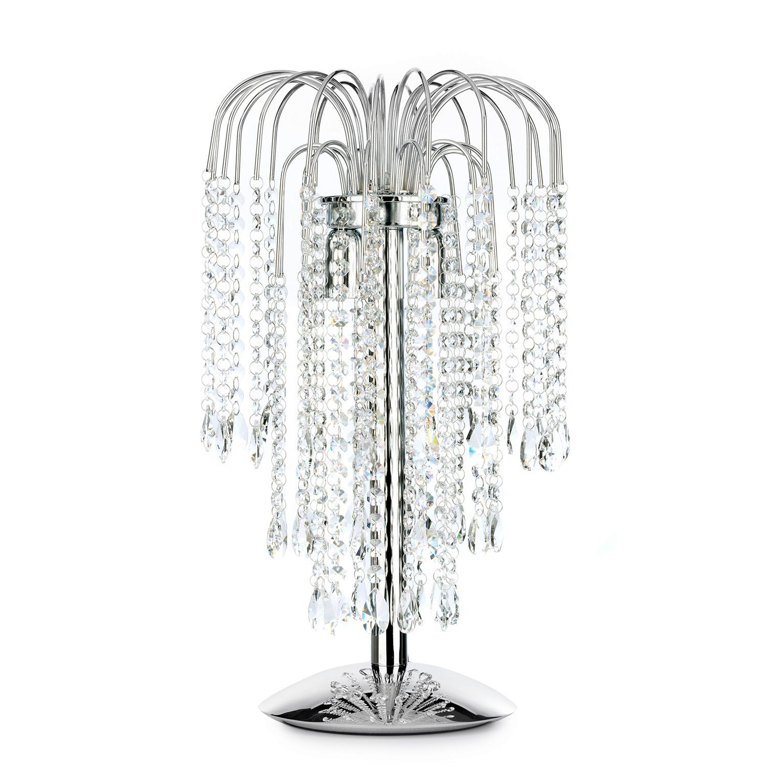 Kristall-Tischleuchte 4698/Lg - Chromfarben, LIFESTYLE, Glas/Metall (25/50cm)