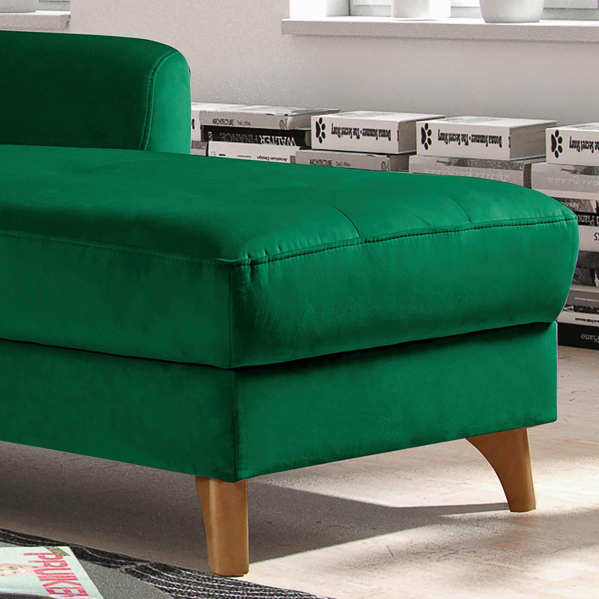 Ecksofa Nordic Dunkelgrün S: 238x168 cm - Dunkelgrün/Buchefarben, Design, Textil (238/168cm) - Livetastic