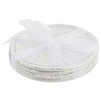 Sada podložek Glamour, 4ks/bal. - šedá/barvy stříbra, Moderní, karton/plast (10cm) - Modern Living