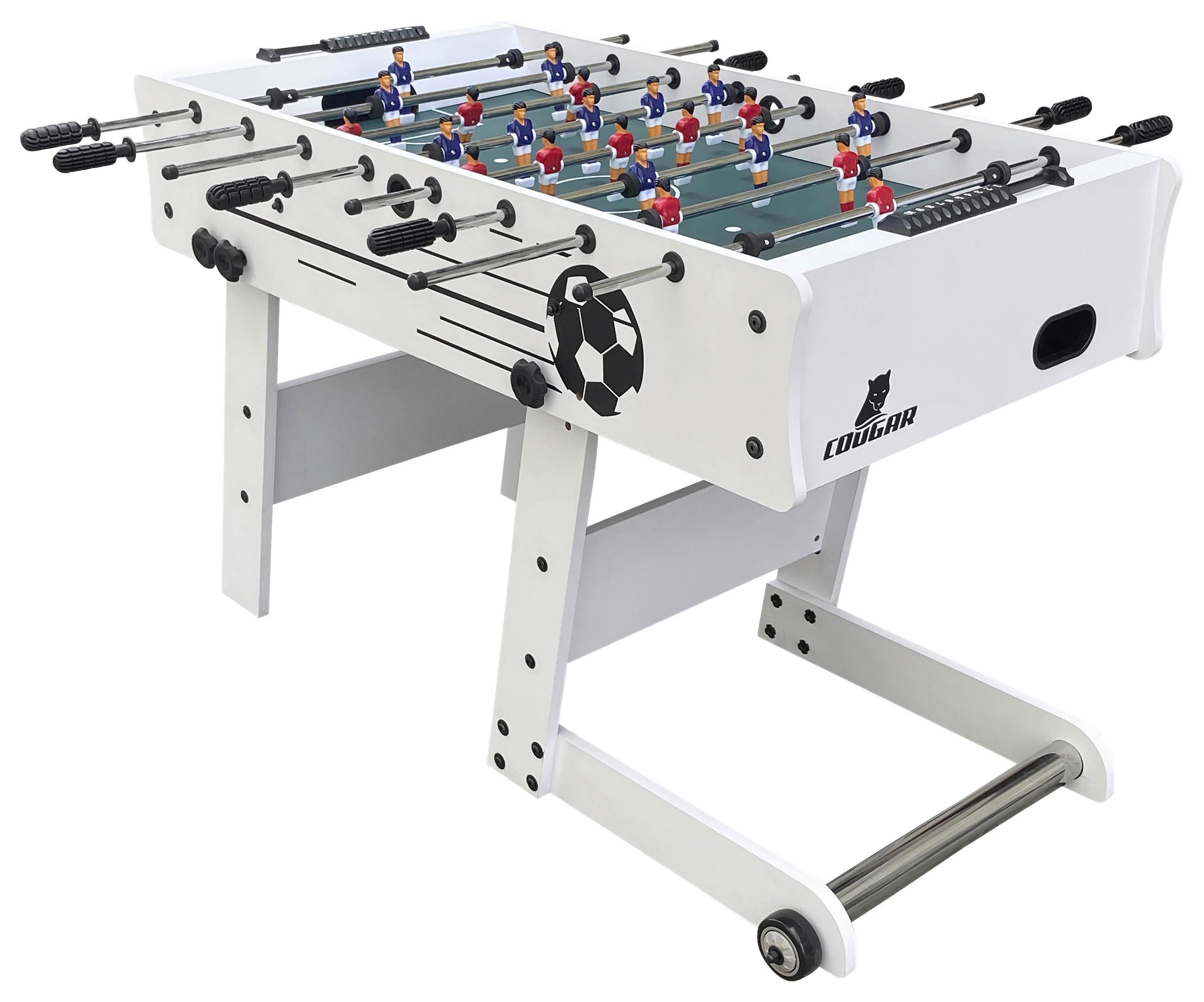 Tischfußball Cougar Holz Weiß 2 Bälle, klappbar