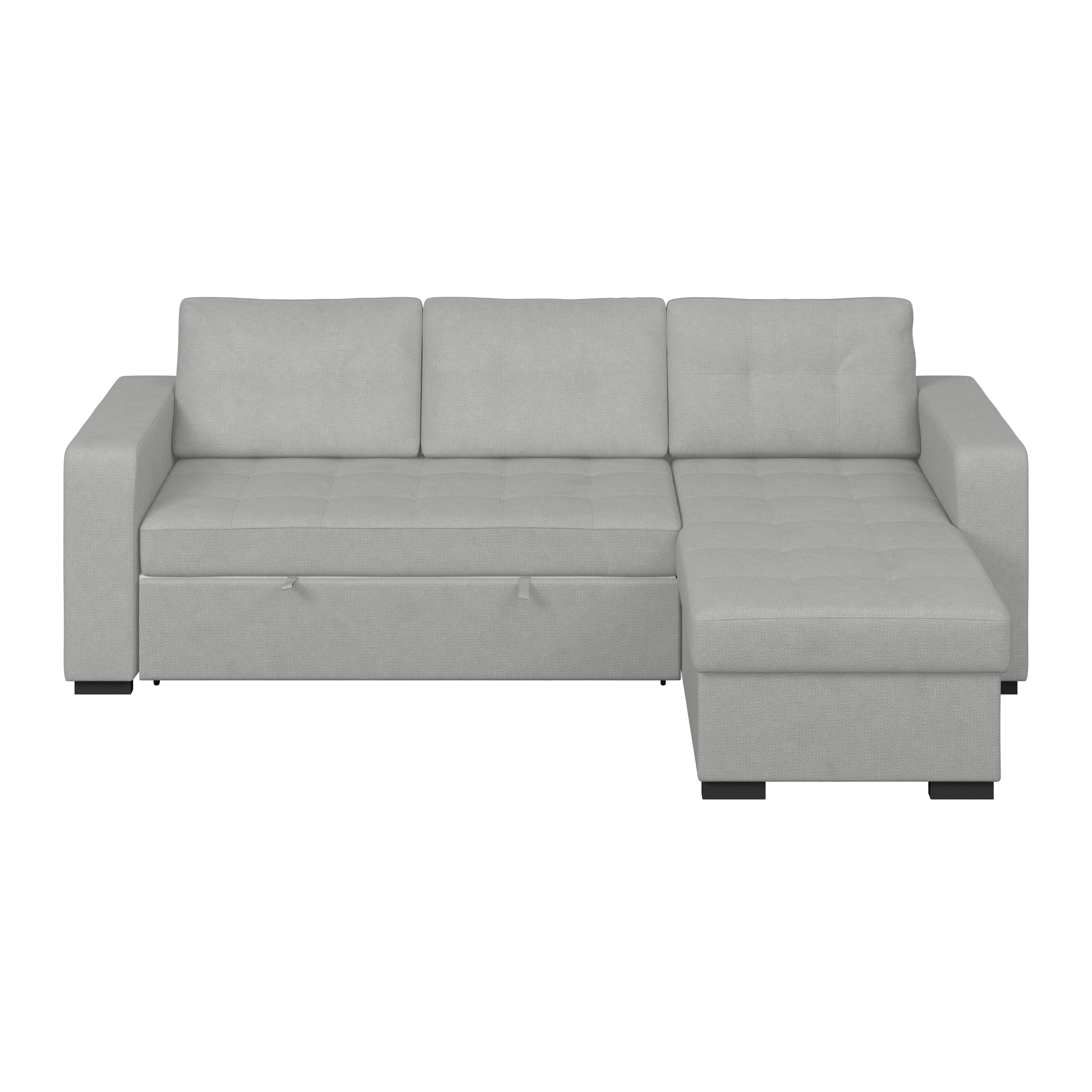 Ecksofa Turin Grau, 239x160cm - Grau, Trend, Holz/Textil (239/160cm)