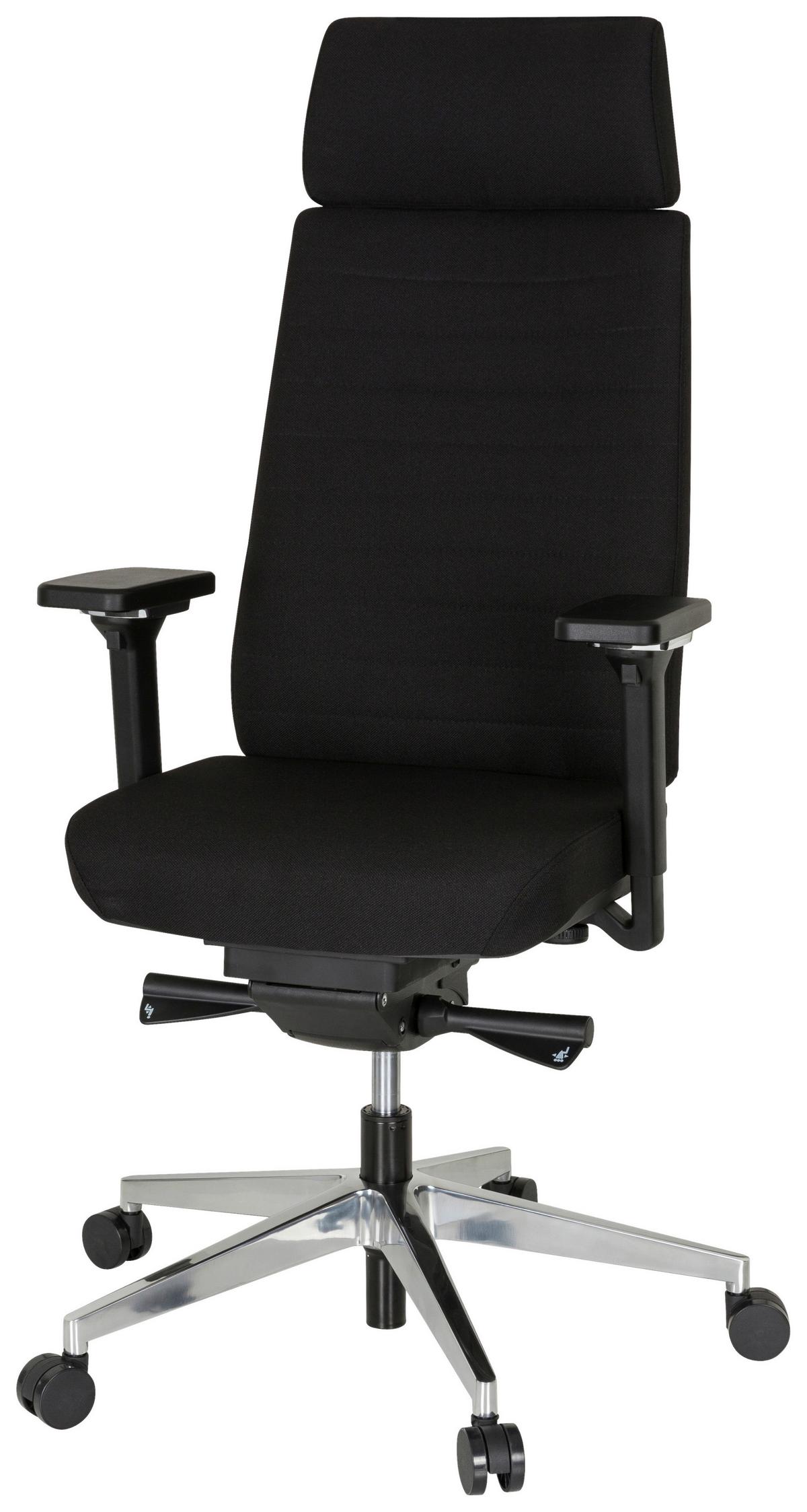 Drehstuhl Move-Tec Pro 3D Schwarz - Alufarben/Schwarz, MODERN, Kunststoff/Textil (71/137/62cm) - MID.YOU