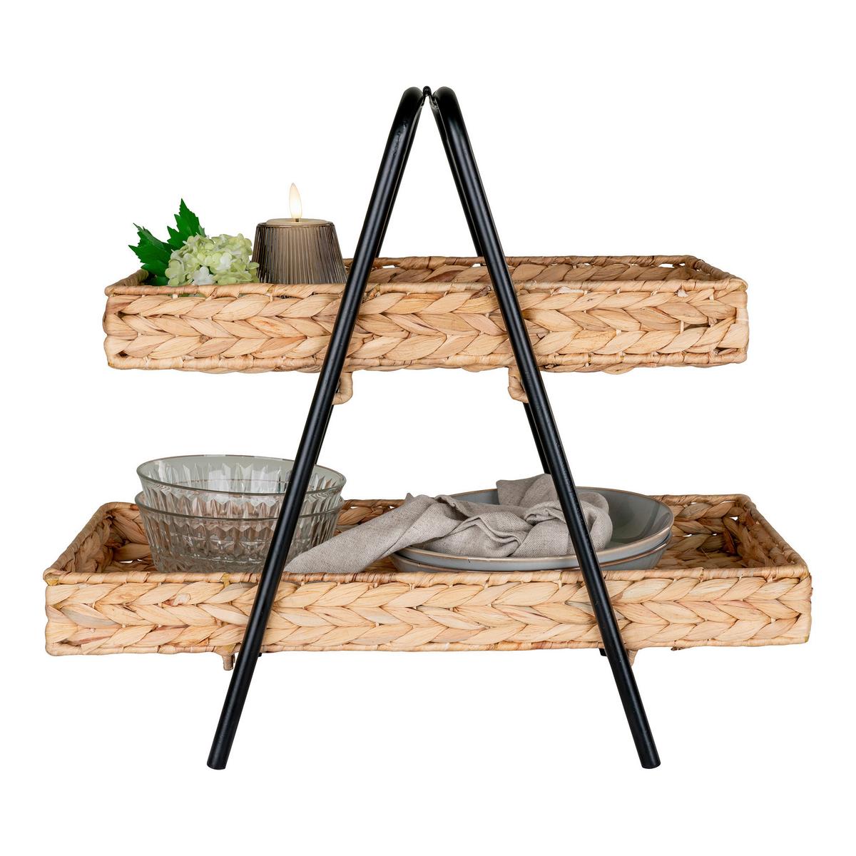 Tablett Alfaro Braun Schwarz B: 42 Cm - Schwarz/Braun, Design, Holz (42/43.5/23cm)