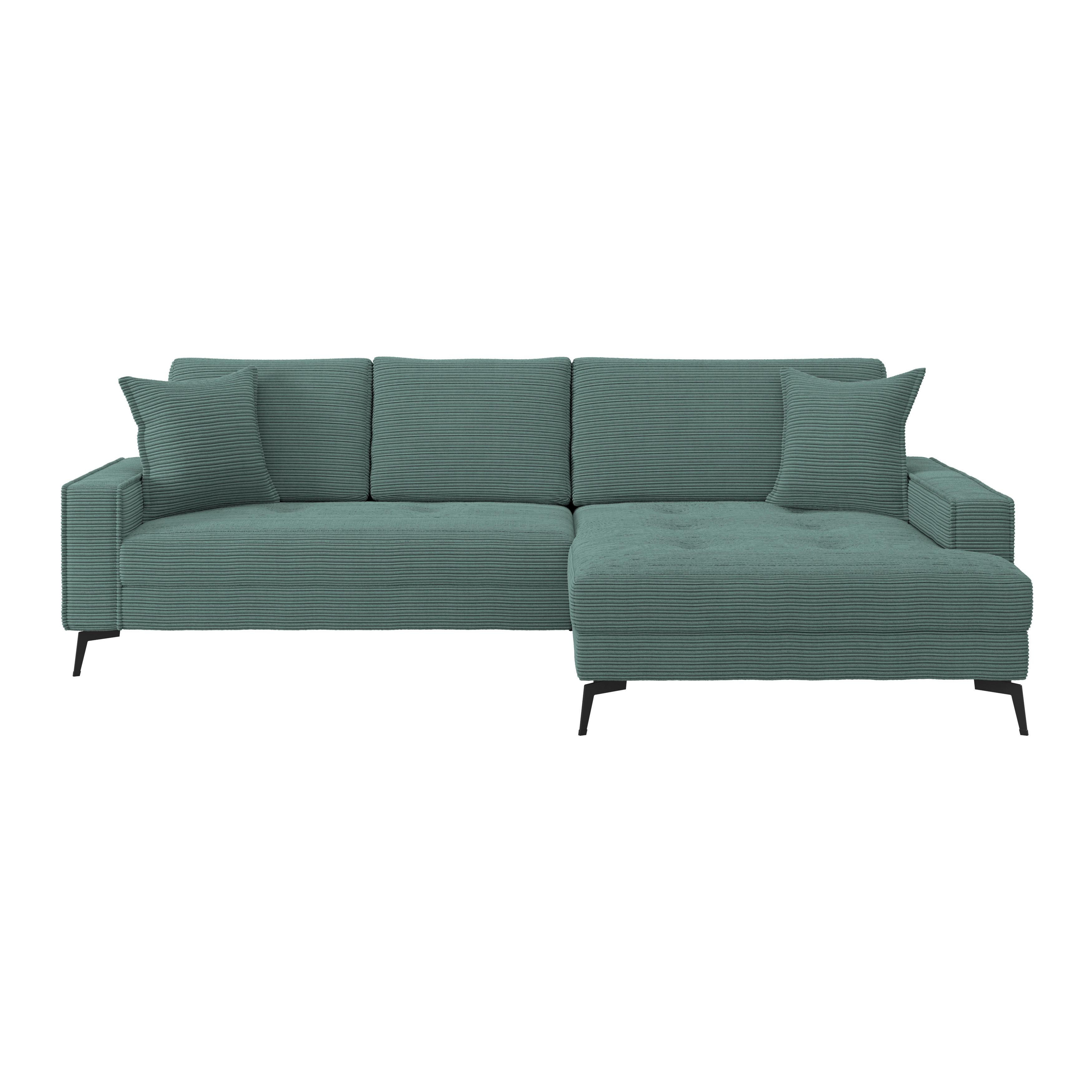 Ecksofa Zero mit Kissen Petrol 286x173 cm