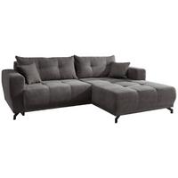 Ecksofa Restato Grau S: 246/177 cm - Schwarz/Grau, MODERN, Holz/Textil (246/177cm) - MID.YOU