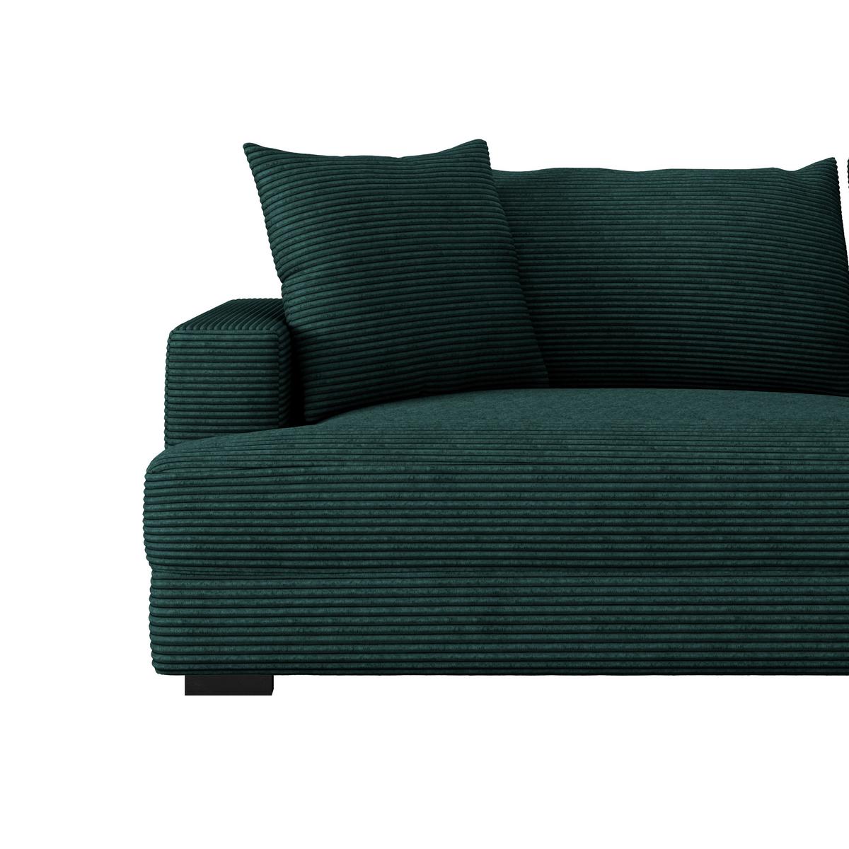 Megasofa Pelle-Megasofa - Waldgrün/Wengefarben, Trend, Textil (261/124cm) - Luca Bessoni