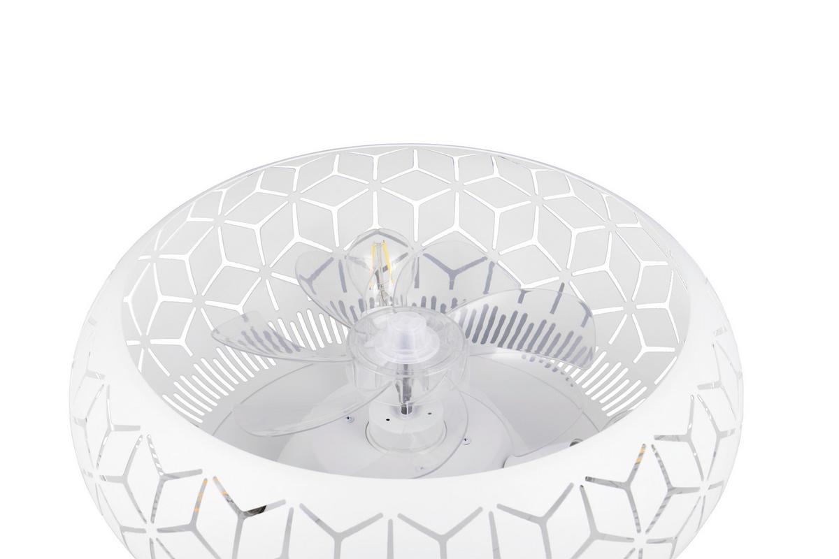 Deckenventilator Bidar Weiß Transparent D:50cm - Transparent/Weiß, LIFESTYLE, Kunststoff/Metall (50/22cm)