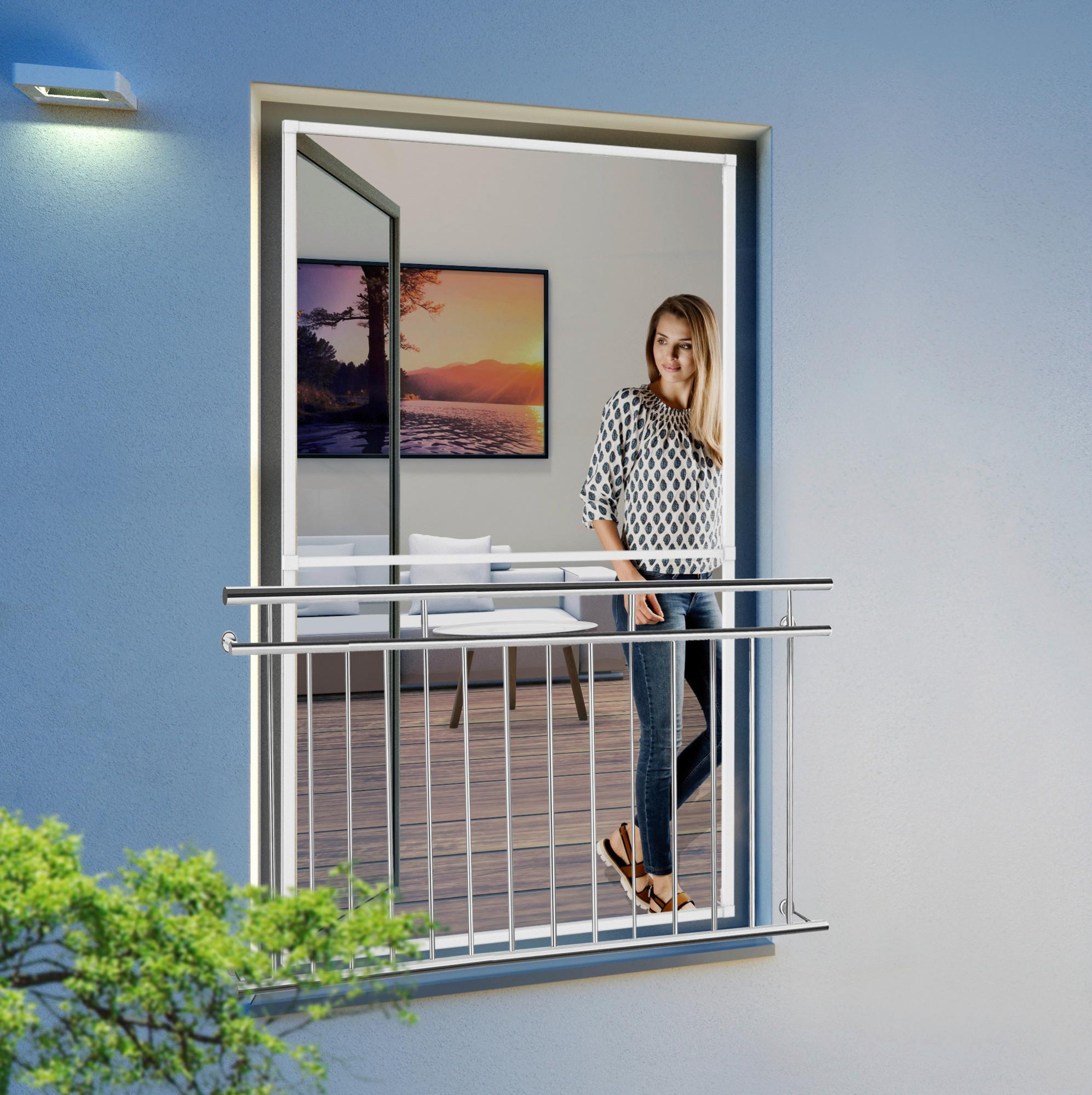 Fliegengitter Fenster 120x220 cm Weiß - Weiß, Basics, Metall (120/220cm)