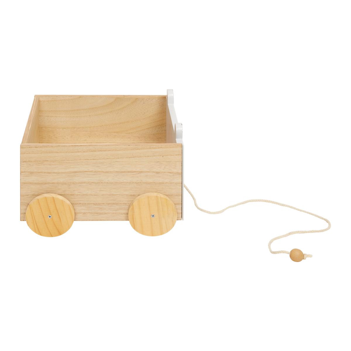 Box na kolieskach LANNY - sivá/prírodná farba, Modern, drevo (32/23/30cm) - Bessagi Kids
