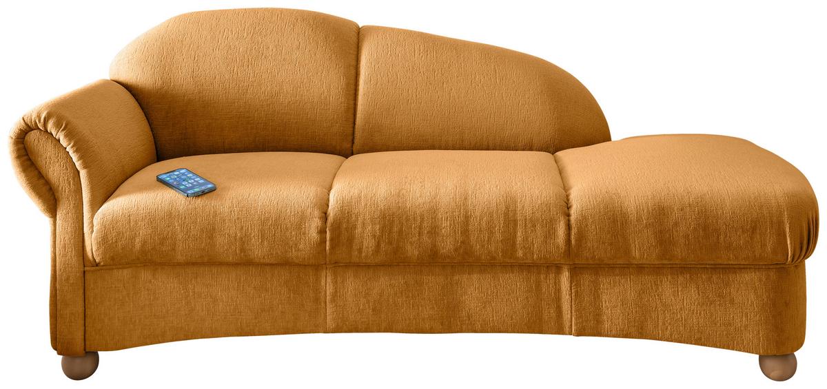 Ottomane Torello Goldfarben B: 86cm - Wildeiche/Goldfarben, KONVENTIONELL, Textil (86/84/190cm) - Livetastic