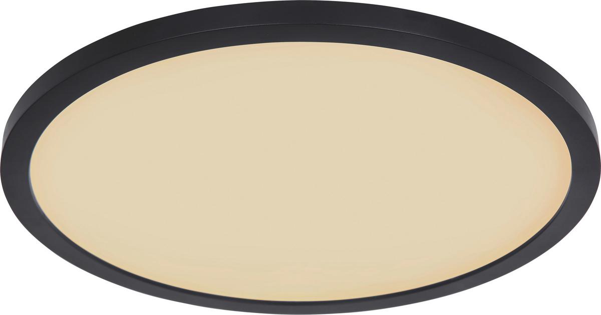 KOUPELNOVÉ STROPNÍ SVÍTIDLO ULOL,P/V: 29,4/2,5 cm,IP44 - bílá/černá, Konvenční, plast (29,4/2,5cm) - Mömax