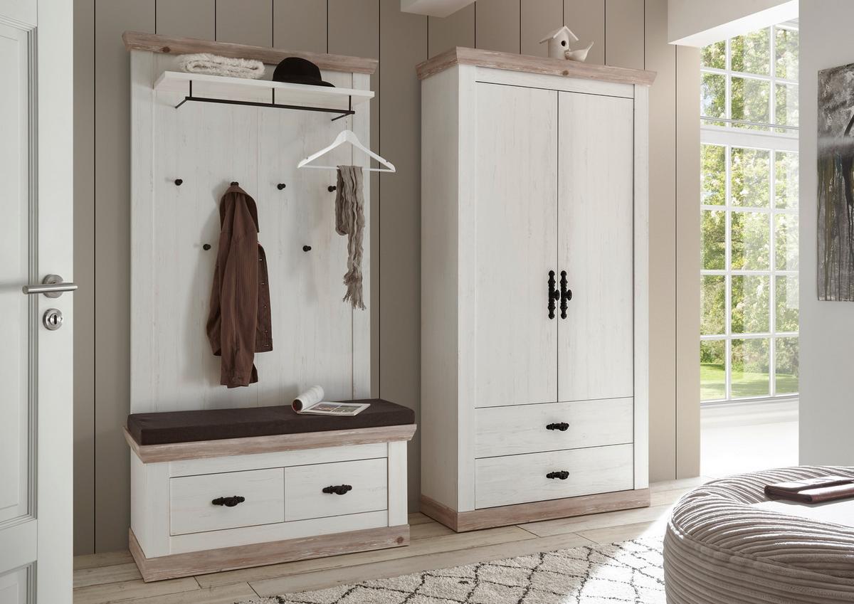 Garderobe Florenz Pinienfarb./hellbraun B: 224cm - Hellbraun/Pinienfarben, Design, Holzwerkstoff (224/201/45cm) - MID.YOU