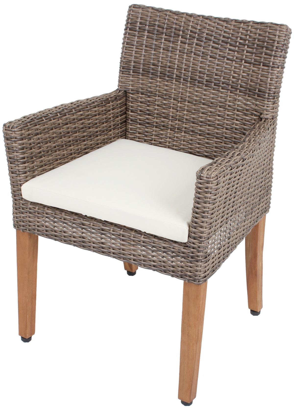 Gartensessel Pala - Beige/Naturfarben, Basics, Holz/Kunststoff (65/87/60cm) - Gardenson